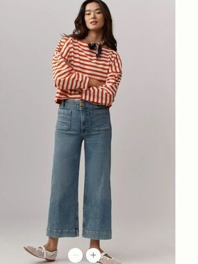 Maeve Wide-Leg High-Rise Cropped Jeans